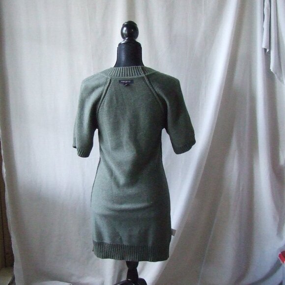 Banana Republic dress green sweater angora fur v-neck knee length preppy cozy XS - Picture 8 of 14